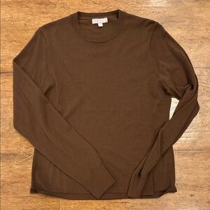 J. Crew Chocolate fitted merino wool sweater worn once.